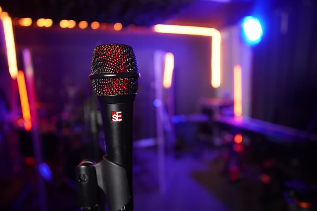 Recording session with vocalist